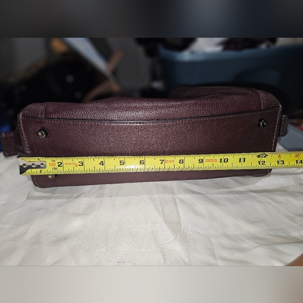 Coach Dalton 31 Gunmetal-Oxblood Leather Shoulder Bag - Picture 11 of 13